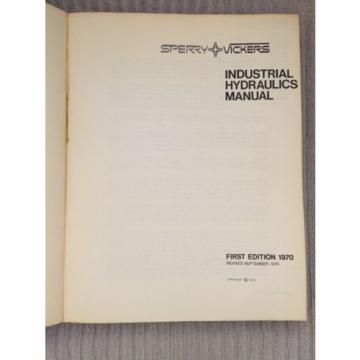 Industrial Hydraulics Manual Sperry Rand Vickers 935100-A 1970 First Edition