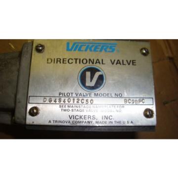 Vickers Solenoid Valve DG4S4012C50 Used FREE SHIPPING