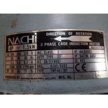 NACHI UNI PUMP amp; MOTOR _ UVN-1A-1A4-15-4-11 _ MOTOR: TWF4817BF