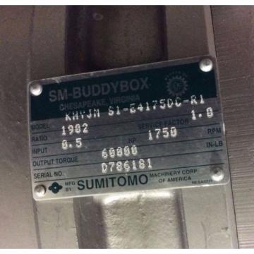 SUMITOMO KHVJM S1-E4175DC-R1 SM-BEVEL BUDDYBOX REDUCER / GEARMOTOR 1902:1 RATIO