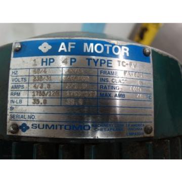 Sumitomo TC-FV CNVMS1-4097YB-AV-21 Motor 1 HP Ratio 21 Frame FA-80N