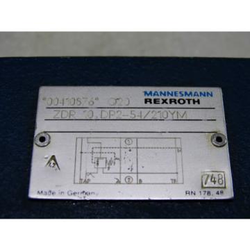 Rexroth Hydraulic Directional Valve ZDR 10 DP2-54/210YM  /  Invoice