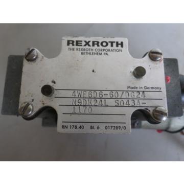 REXROTH SOLENOID VALVE 4WE6D6-60/DG24 N9DK24L S043A-1170 ES-1063B-69 1362M James