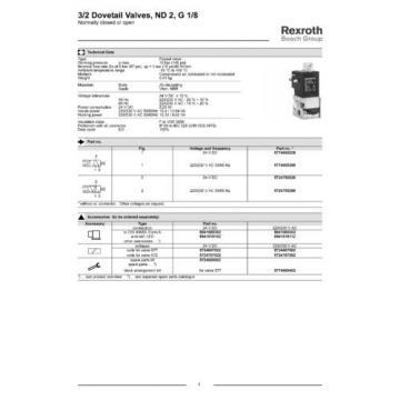 Rexroth Dovetail Valve - Part 5774650220  Set of 2