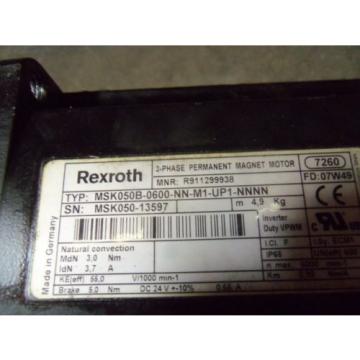 REXROTH MSK050B-0600-NN-M1-UP1-NNNN PERMANENT MAGNET MOTOR USED