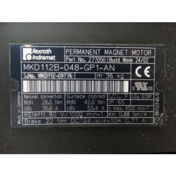 Rexroth Indramat MKD112B-048-GP1-AN Permanent Magnet Motor