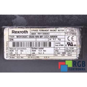 ROTOR FOR MOTOR MSK060C-0600-NN-M1-UG1-NNNN BOSCH REXROTH 12M WARRANTY ID21543