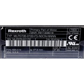 REXROTH MLP070B-0100-FS-N0CN-NNNN MLP Primary Part with Motor Windings