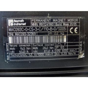 Rexroth Indramat MAC 093C-0-CS-3-C/110-B-0/S005, unbenutzt unused