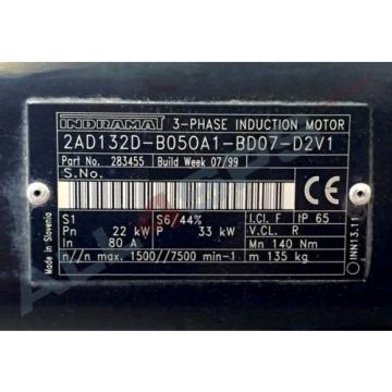 BOSCH REXROTH INDRAMAT DREHSTROMSERVOMOTOR, 2AD132D-B050A1-BD07-D2V1 GEBRAUCHT