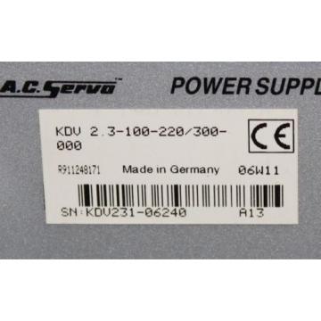 Rexroth Indramat, KDV 23-100-220/300-000, AC Servo Power Supply Origin