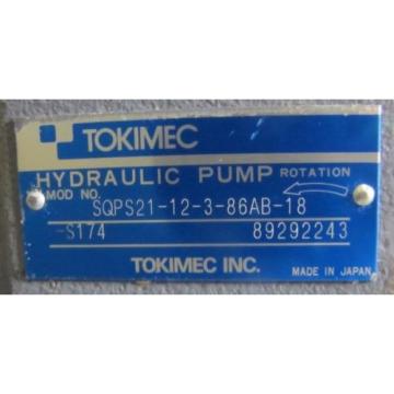 TOKIMEC SQPS21-12-3-86AB-18-S174 1-1/16&#034; SHAFT HYDRAULIC PUMP