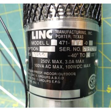 Linc L471-11 Electric Level Control Serial No. C3869 1500 PSI -4 to 400 Deg F