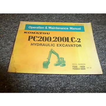 Komatsu PC200-1 200LC-2 Hydraulic Excavator Owner Operation Manual