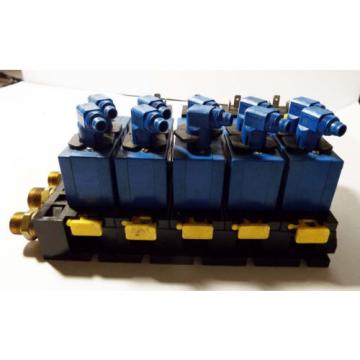 1 Canada Greece USED REXROTH 898-500-391-2 PNEUMATIC MANIFOLD W/ 572 745 SOLENOID VALVE ASSY