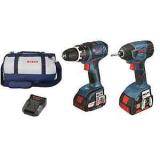 Bosch Blue CORDLESS DRILL KIT 18V Li-ion 2Pcs,Electronic Motor &amp; Cell Protection