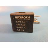 Rexroth, 100% ED 120VAC 50/60Hz 43VA, Solenoid Valve Coil