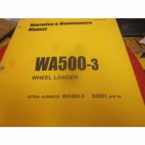 Komatsu WA500-3 Wheel Loader Operation &amp; Maintenance Manual Year 2005